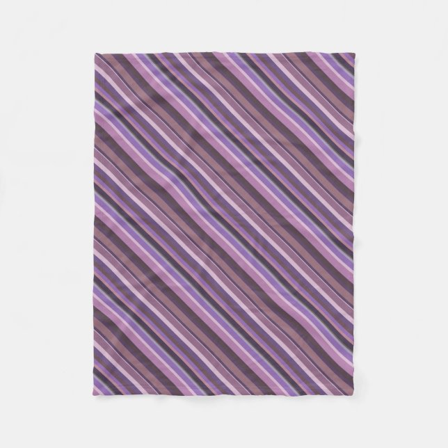 Mauve diagonal stripes fleece blanket (Front)