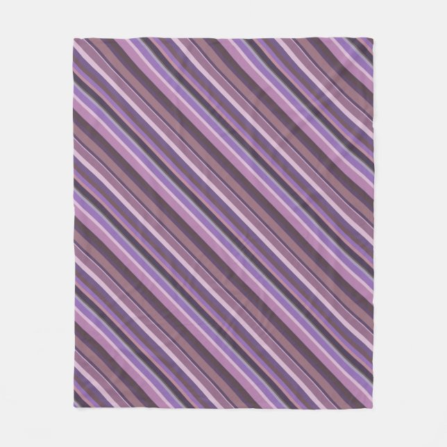 Mauve diagonal stripes fleece blanket (Front)