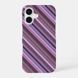 Mauve diagonal stripes iPhone 16 case