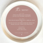 Mauve Dusty Rose Fall Wedding | Minimalist Round Menu<br><div class="desc">Add a soft, romantic touch to your wedding reception with this elegant round menu featuring a mauve and dusty rose colour palette. Designed with a minimalist aesthetic, this fall inspired piece blends modern simplicity with seasonal charm, making it a perfect detail for autumn weddings. The circular format offers a contemporary...</div>