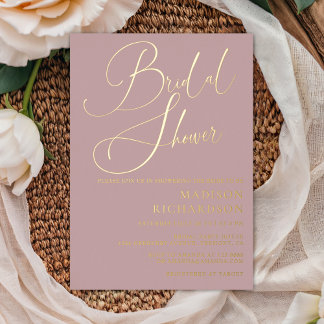 Mauve Dusty Rose Gold Minimalist Bridal Shower