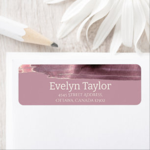 Mauve Dusty Rose Modern Simple Return Address Label