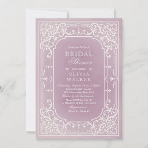 Mauve elegant romantic vintage Bridal Shower Invitation