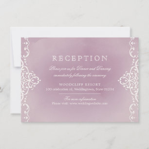 Mauve elegant romantic vintage wedding reception invitation