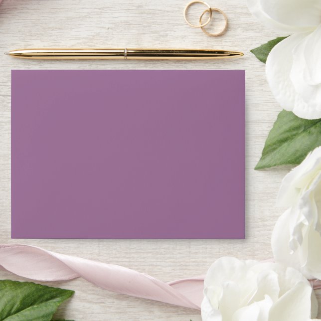 Mauve Elegant Script Minimalist Modern Wedding Envelope (Wedding)