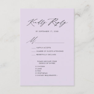 Mauve Elegant Script Minimalist Wedding RSVP Enclosure Card