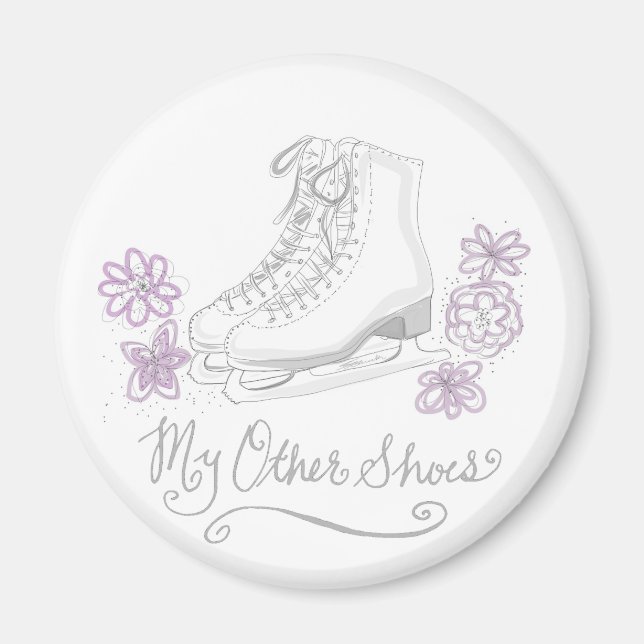 Mauve Figure Skate Custom Gift for Figure Skater Magnet (Front)