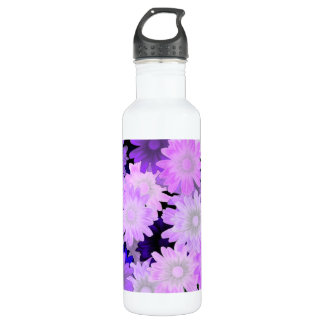 Mauve floral design 710 ml water bottle