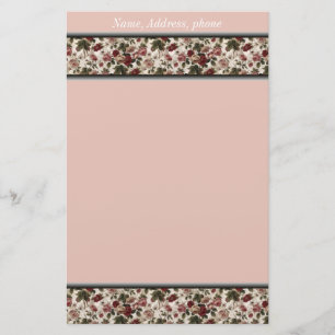 Mauve Floral Designer Recycled Stationery Template