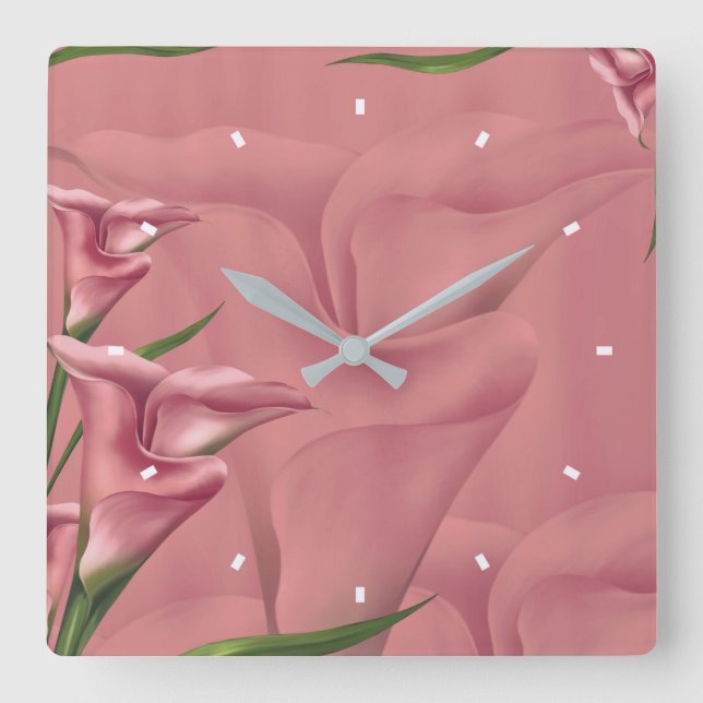 Mauve Flower Wall Clock by Julie Everhart (Front)