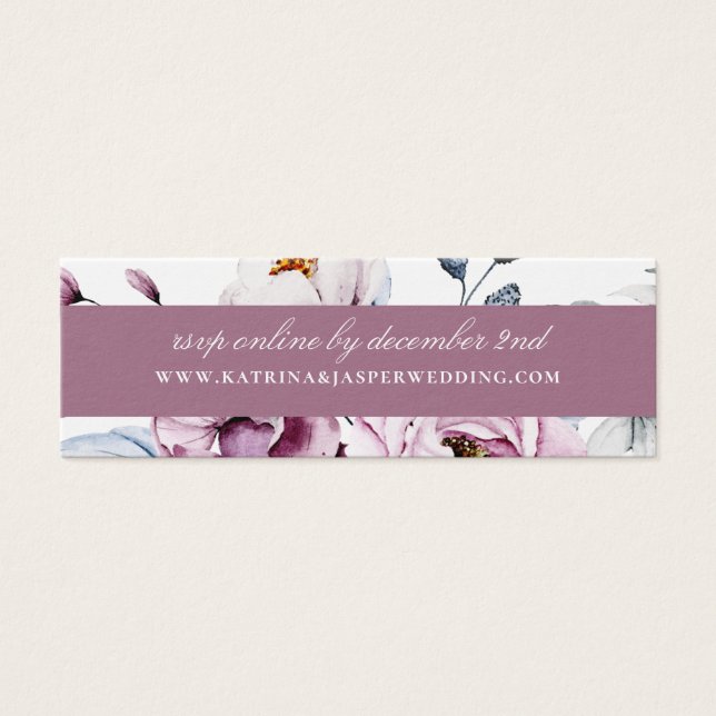 Mauve Garden Floral Wedding Website RSVP (Front)