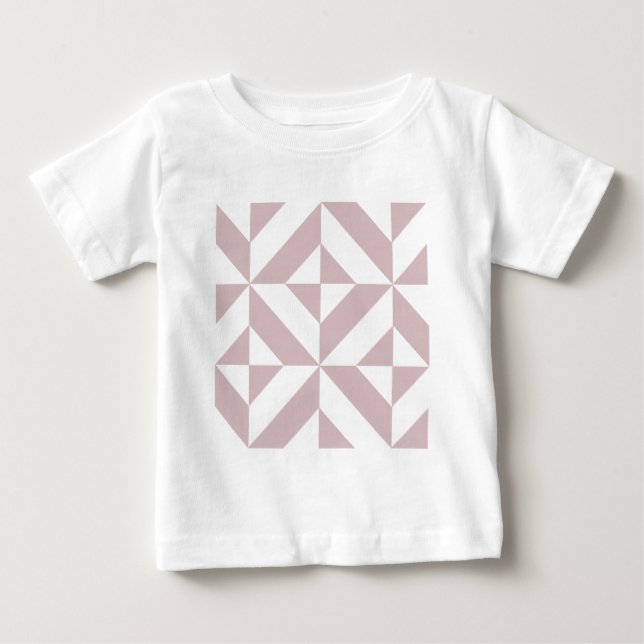 Mauve Geometric Deco Cube Pattern Baby T-Shirt (Front)