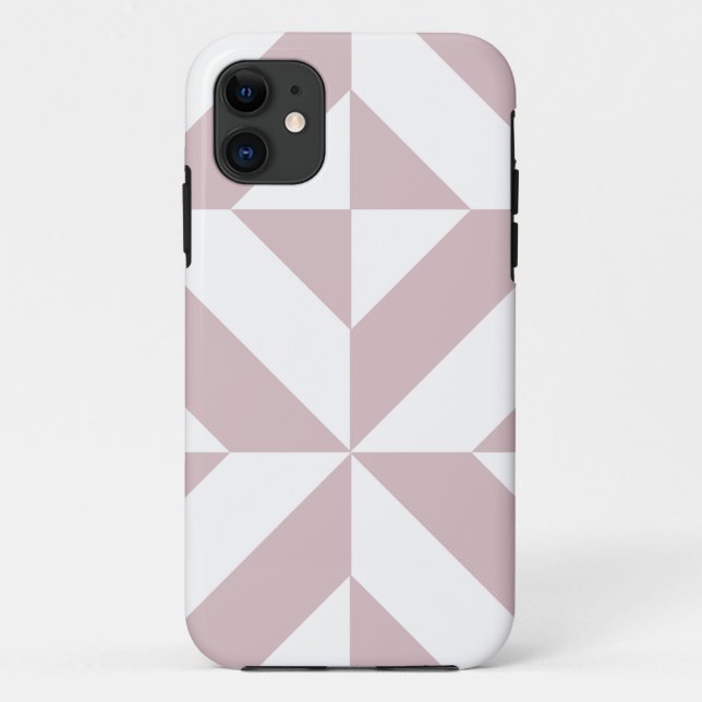 Mauve Geometric Deco Cube Pattern Case-Mate iPhone Case (Back)
