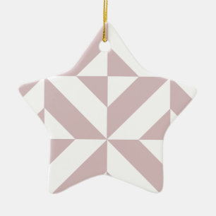 Mauve Geometric Deco Cube Pattern Ceramic Tree Decoration