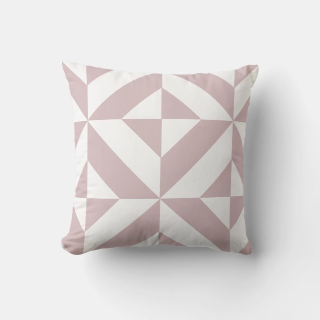 Mauve Geometric Deco Cube Pattern Cushion (Front)