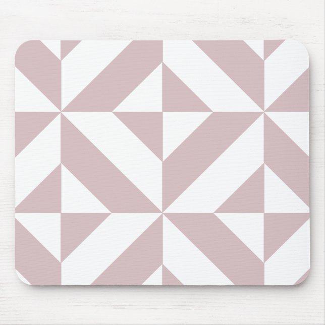Mauve Geometric Deco Cube Pattern Mouse Pad (Front)