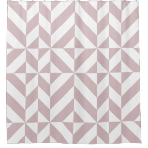 Mauve Geometric Deco Cube Pattern Shower Curtain