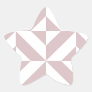 Mauve Geometric Deco Cube Pattern Star Sticker