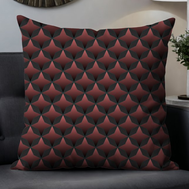 Mauve Geometric Modern Abstract Pattern in Grey Cushion (Creator Uploaded)