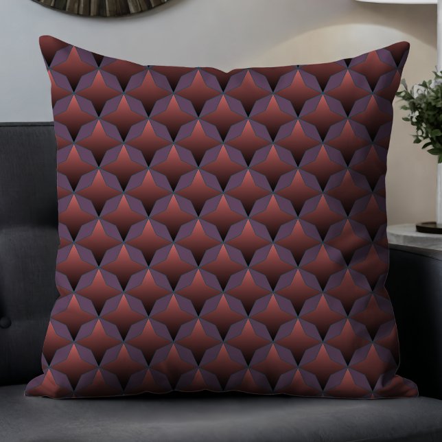 Mauve Geometric Modern Abstract Pattern in Purple Cushion (Creator Uploaded)