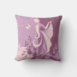 Mauve Girl and her Butterfly American MoJo Pillow