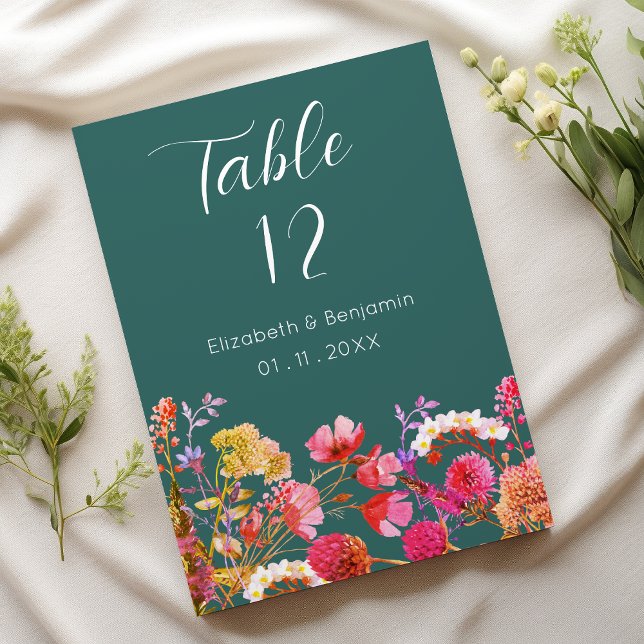 Mauve green orange pink yellow flora Table Numbers (Mauve green orange pink yellow flora Table Numbers)