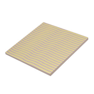 Mauve grey uneven stripes on beige. Ceramic Tile