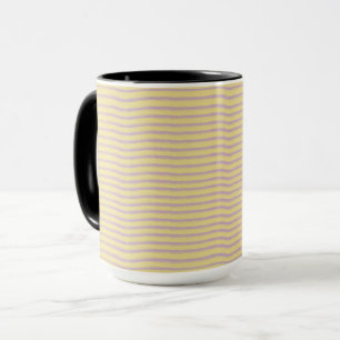 Mauve grey uneven stripes on beige. mug