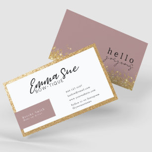 Mauve Hello Gorgeous Elegant Luxury Add Your Logo Business Card