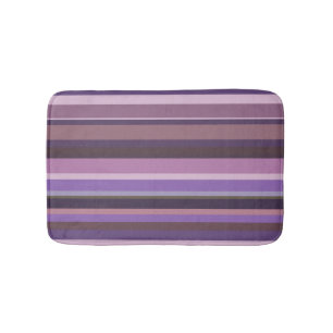 Mauve horizontal stripes bath mat