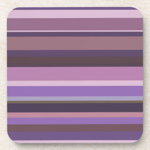 Mauve horizontal stripes coaster