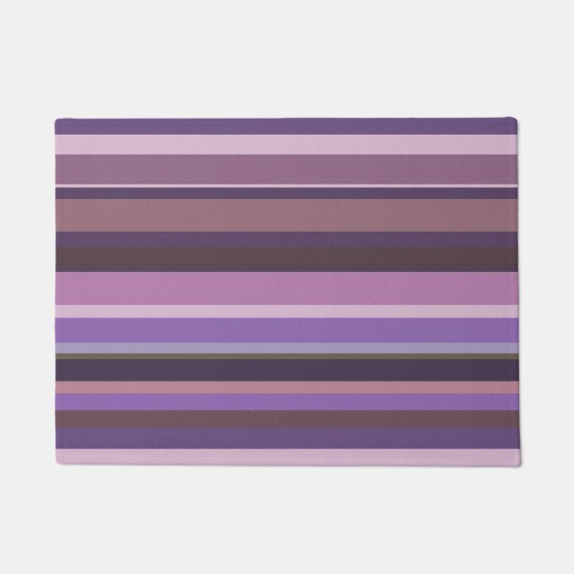 Mauve horizontal stripes doormat (Front)