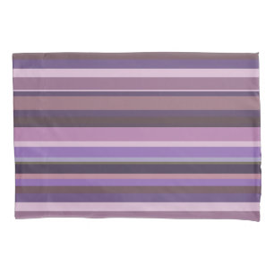 Mauve horizontal stripes pillowcase