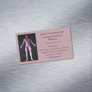 Mauve Human Body Internal Medicine Doctor Medical Magnetic Business Card