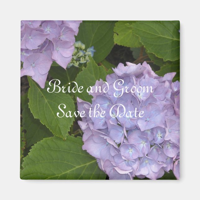Mauve Hydrangea Save the Date Magnet (Front)
