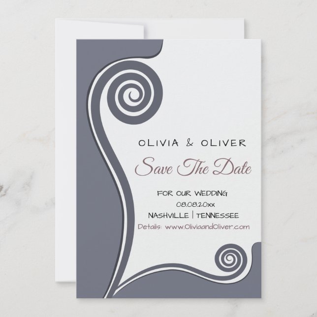 Mauve Koru - New Beginnings - Save Our Date (Front)