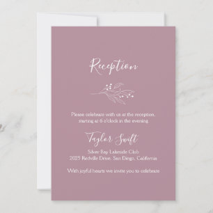 Mauve Leaf Reception Enclosure Card