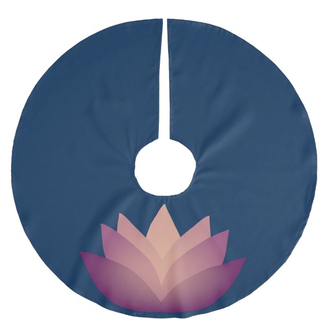 Mauve Lotus Flower design Brushed Polyester Tree Skirt (Front)