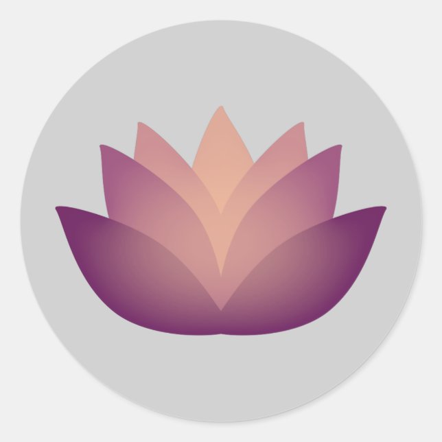 Mauve Lotus Flower design Classic Round Sticker (Front)