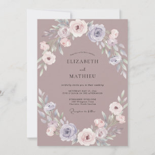 Mauve Luminous Spring Wedding Invitation
