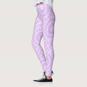 Mauve Mandala Geometric Pattern Leggings