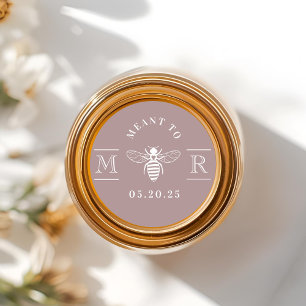 Mauve Meant to Bee Wedding Honey Jar Favour Classic Round Sticker