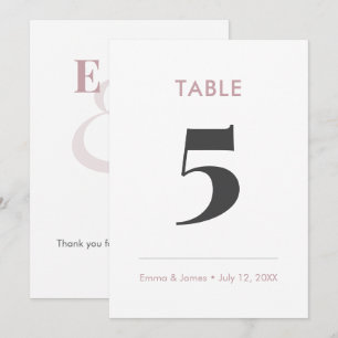 Mauve Minimalist Ampersand Table Number