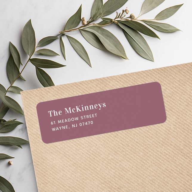 Mauve Minimalist Return Address Label (Creator Uploaded)