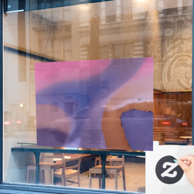 “Mauve Mirage Flow”  –  Abstract Pink Blue Peach (Cafe Window)