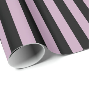 Mauve Mist and Black Stripe Wrapping Paper