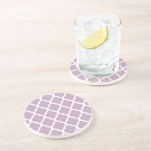 Mauve Mist Moroccan Tile Trellis Coaster