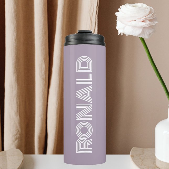 Mauve Modern Typography Personalised Thermal Tumbler (In Situ)