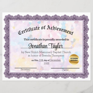 Mauve Mosaic Certificate of Achievement