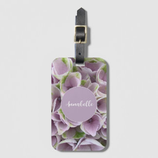 Mauve & Pale Green Hydrangea Luggage Tag